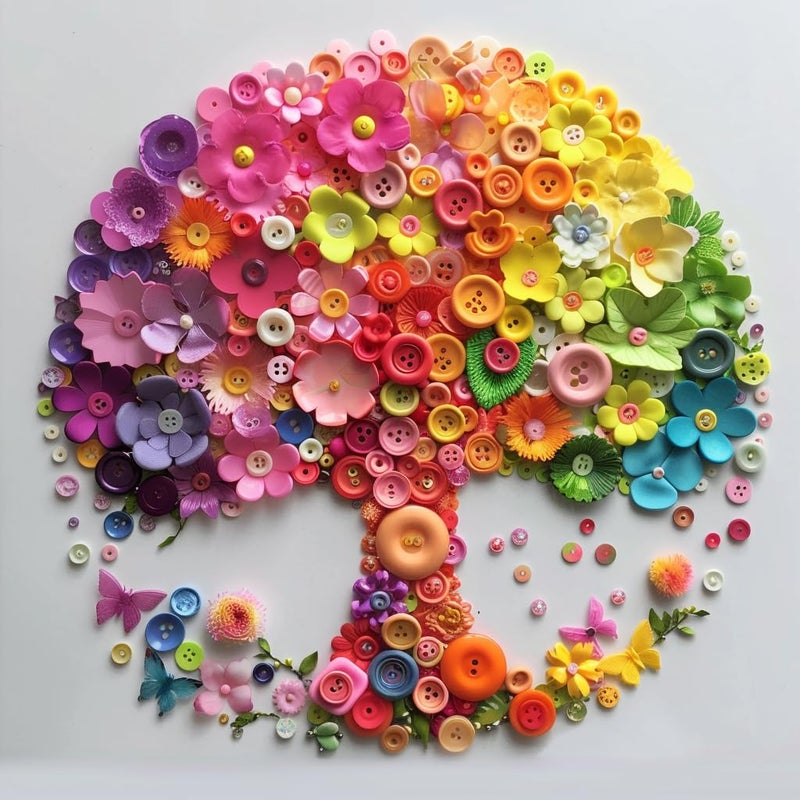 Greentime 600-700 PCS Mixed Color Assorted Sizes Round Resin Buttons for Crafts Sewing DIY Manual Button Painting DIY Handmade Ornament Buttons Easter Egg Fillers Decorative - Image 4